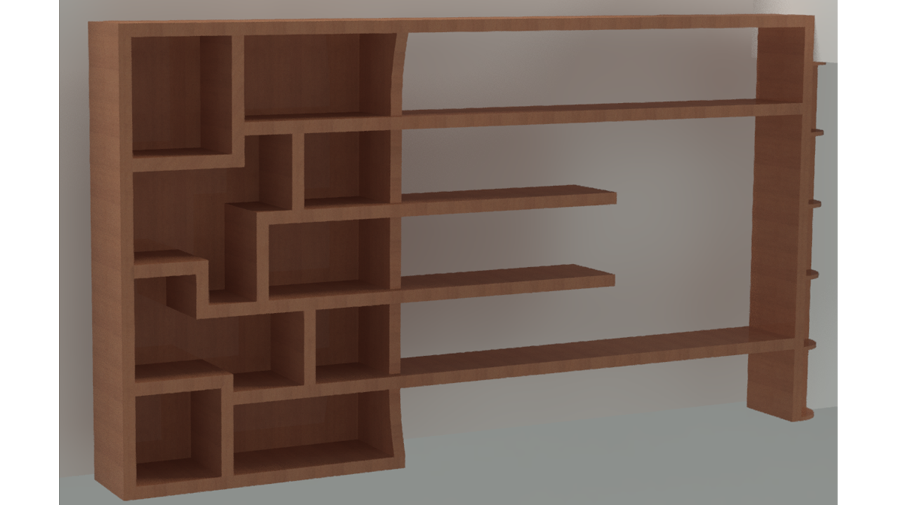 Drawing of Mahogany Shelving